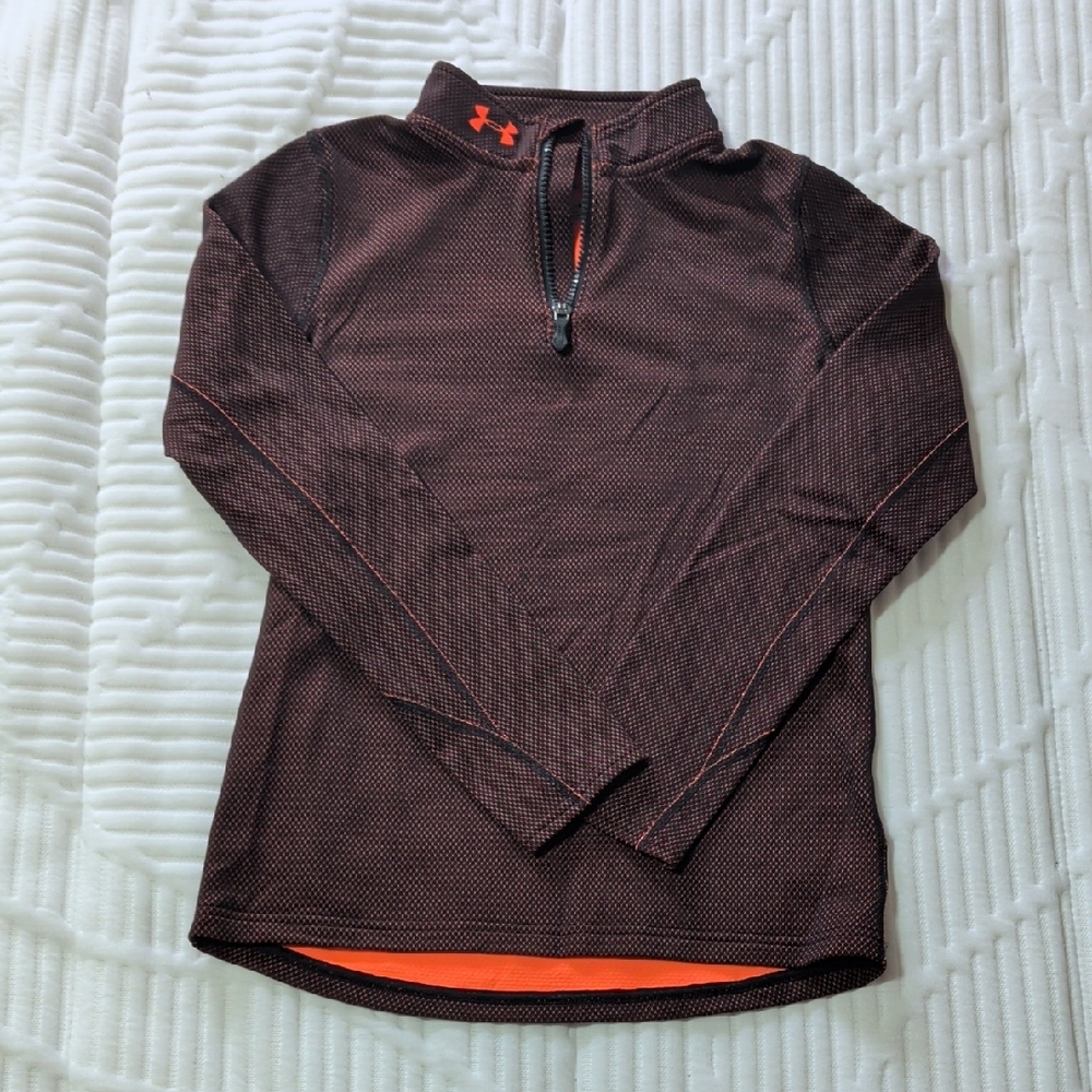 Under Armour Half-Zip Pullover - Brown with Orange Accents